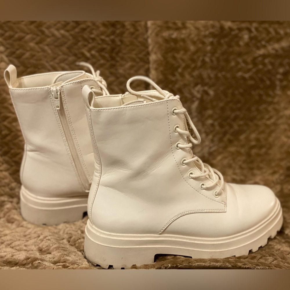 A New Day white combat boots